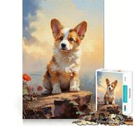 Rompecabezas Pembroke Welsh Corgi para Adultos, 1000 Piezas, Logic Boost Toy Group, Joy Premium Edge, Sorpresa de cumpleaños (50x75cm)