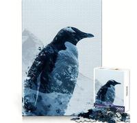 Rompecabezas Penguin Double Exposure de 1000 Piezas para Adultos, Juguete para concentrarse y ejercitar la Mente, diversión Tranquila, Bordes Ajustados, artículo de Santa Claus (50x75cm)