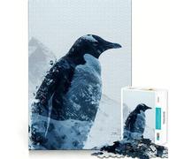 Rompecabezas Penguin Double Exposure de 1000 Piezas para Adultos, Juguete para concentrarse y ejercitar la Mente, diversión Tranquila, Bordes Ajustados, artículo de Santa Claus (50x75cm)