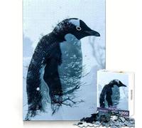Rompecabezas Penguin Double Exposure de 1000 Piezas para Adultos Regalos, Juego Mental, Juguete para Pasar Tiempo en Familia, Corte preciso, Sorpresa de cumpleaños (38x26cm)