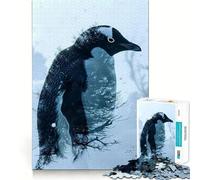 Rompecabezas Penguin Double Exposure de 1000 Piezas para Adultos Regalos, Juego Mental, Juguete para Pasar Tiempo en Familia, Corte preciso, Sorpresa de cumpleaños (38x26cm)