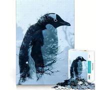 Rompecabezas Penguin Double Exposure para Adolescentes, 1000 Piezas, para estimular la Memoria, Relajante y Divertido, con diseño de patrón para armar, (38x52cm)
