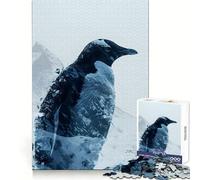 Rompecabezas Penguin Double Exposure para Adolescentes, 1000 Piezas, para estimular la Memoria, Relajante y Divertido, con diseño de patrón para armar, (38x52cm)