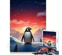 Rompecabezas Penguin Polar Lights de 1000 Piezas para Adolescentes Ayuda a Mejorar la Memoria Diseño Divertido y Relajante Regalo Elegante (38x26cm)