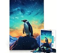 Rompecabezas Penguin Polar Lights de 1000 Piezas para Adolescentes Rompecabezas Mental para aliviar la tensión Arte para armar Regalo Premium (38x52cm)