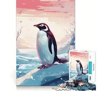 Rompecabezas Penguin Polar Lights de 1000 Piezas para Adultos y Adolescentes Juguete de lógica Clara para Relajarse Corte Artículo de Santa Claus (38x52cm)