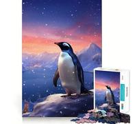 Rompecabezas Penguin Polar Lights de 1000 Piezas para Adultos y Adolescentes Rompecabezas Mental Arte Relajante Regalo Original (50x75cm)