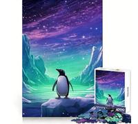 Rompecabezas Penguin Polar Lights de 1000 Piezas para Adultos y Adolescentes Rompecabezas Mental Arte Relajante Regalo Original (38x52cm)