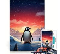 Rompecabezas Penguin Polar Lights para Adolescentes, 1000 Piezas, fortalece la Memoria, Alivia la tensión, Borde Liso, Sorpresa navideña (38x52cm)