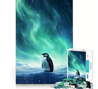 Rompecabezas Penguin Polar Lights para Adolescentes, 1000 Piezas, fortalece la Memoria, Alivia la tensión, Borde Liso, Sorpresa navideña (50x75cm)