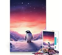 Rompecabezas Penguin Polar Lights para Adolescentes, 1000 Piezas, para estimular la Memoria, Relajante y Divertido, para armar, (50x75cm)