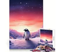 Rompecabezas Penguin Polar Lights para Adolescentes, 1000 Piezas, para estimular la Memoria, Relajante y Divertido, para armar, (50x75cm)