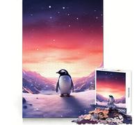 Rompecabezas Penguin Polar Lights para Adolescentes, 1000 Piezas, Think Toy, diversión Relajante, Arte de Corte Limpio, Coleccionable (38x52cm)