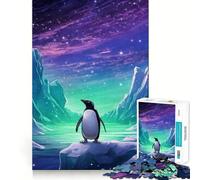 Rompecabezas Penguin Polar Lights para Adultos, 1000 Piezas Fortalece la Memoria Divertido y Relajante Regalo Ideal para Festivales (38x26cm)