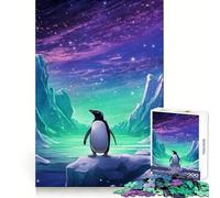 Rompecabezas Penguin Polar Lights para Adultos, 1000 Piezas, Juguete Intelectual, Juego Relajante, decoración de Pared (50x75cm)