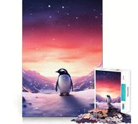 Rompecabezas Penguin Polar Lights para Adultos, 1000 Piezas, Juguete para ejercitar la Mente, diseño y Montaje, Regalo Encantador (38x26cm)