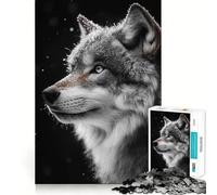 Rompecabezas Perfil de Lobo en la Nieve,1000 Piezas,Juego de Habilidades de Pensamiento,Piezas de Encaje, Actividad Divertida para Toda la Familia (50x75cm)