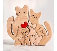 Rompecabezas Personalizado de la Familia de Madera del Oso con 2-7 Nombres, Regalo Dia de la Madre Padre, Puzzle Personalizado Regalo para Mamá Cumpleaños Aniversario Regalos para la Familia