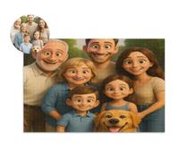 Rompecabezas personalizado de retratos de dibujos animados de 1000 piezas para fotos, rompecabezas personalizados para familia, mascotas, parejas, bodas, arte fotográfico divertido