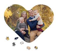 Rompecabezas personalizado para adultos de 344 piezas, rompecabezas de madera en forma de corazón con tu ftoto, regalos de cumpleaños para mamá papá, rompecabezas personalizados para familiares