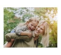 Rompecabezas Personalizados con Fotos de 300/500/1000 Piezas, Día de la Madre cumpleaños Navidad Bodas Adultos Familia Amigos (Horizontal/Vertical/Madera/Papel), 1 imágenes