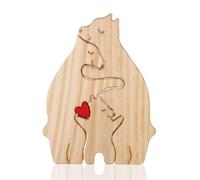 Rompecabezas Personalizados Oso de Juguete, 3 Osos Familia de Oso de Madera Personalizada Figura Madera Familia de Oso Regalos de Cumpleaños para Padres Decoración del Hogar