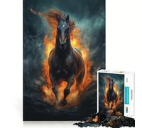 Rompecabezas Pesadilla Caballo Salvaje Yegua 1000 Piezas para Adolescentes Juguete Cognitivo Pasatiempo Relajante Borde Premium Lista de Deseos de Santa Claus (38x26cm)