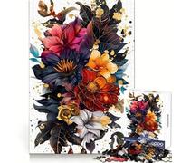 Rompecabezas Petals and Gold de 1000 Piezas para Adolescentes Juguete de lógica, Sencillo y Divertido Bordes Suaves Regalo Elegante (38x52cm)