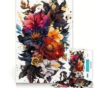 Rompecabezas Petals and Gold de 1000 Piezas para Adolescentes Juguete de lógica, Sencillo y Divertido Bordes Suaves Regalo Elegante (38x52cm)