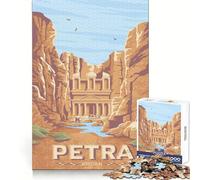 Rompecabezas Petra Jordan Travel Print para Adultos,1000 Piezas,Think Training Light Recreation,Bordes definidos,Regalo Original (38x52cm)
