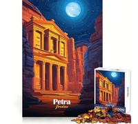 Rompecabezas Petra, Jordania Vista Nocturna 1000 Piezas para Adultos Rompecabezas para Desarrollar la Memoria y Aliviar el Estrés Diseño para Ensamblar (50x75cm)