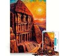 Rompecabezas Petra Treasury Sunset de 1000 Piezas para Adolescentes Juguete para desarrollar la Capacidad Mental y Relajarse Corte preciso (38x26cm)