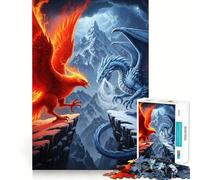 Rompecabezas Phoenix contra Dragon Mountain Peaks de 1000 Piezas para Adultos Juguete Inteligente para el hogar Bordes Lisos Artículo de colección (50x75cm)