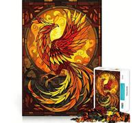 Rompecabezas Phoenix de vidrieras de 1000 Piezas para Adultos Regalo Ideal para desarrollar la lógica Juguete para Disfrutar de Cortes precisos y un diseño Elegante (50x75cm)