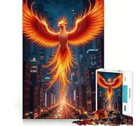 Rompecabezas Phoenix Rise Over Cityscape de 1000 Piezas para Adultos Juguete Inteligente para el hogar Bordes Lisos Artículo de colección (38x52cm)