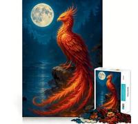 Rompecabezas Phoenix Under The Moonlight de 1000 Piezas para Adolescentes, Juguete de lógica, Tren, luz, relajación, Corte Suave, decoración de Pared (38x52cm)