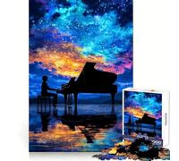 Rompecabezas Piano bajo Cielo Estrellado para Adultos, 1000 Piezas, lógica Clara, Juguete, pasatiempo Tranquilo, Corte Perfecto, Regalo Elegante (38x52cm)