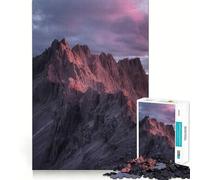 Rompecabezas Picos de montaña al Atardecer para Adultos, 1000 Piezas Juguete Intelectual Diversión Tranquila Corte preciso Lista de Deseos de Papá Noel (38x52cm)