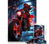 Rompecabezas Piloto Rojo en Motocicleta para Adolescentes, 1000 Piezas, Mejora la Memoria, Alivio de la Tensión, Bordes Precisos, Pieza de Bellas Artes (38x26cm)