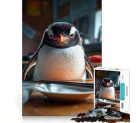 Rompecabezas Pingüino Enojado en la Mesa,1000 Piezas para Adolescentes Entrenamiento de Memoria Diversión,conexión Limpia y sin interrupciones Actividad grupal Relajante para Interiores (38x26cm)