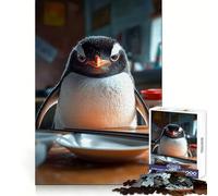 Rompecabezas Pingüino Enojado en la Mesa para Adolescentes, 1000 Piezas, Ejercicio Mental, distracción Suave, Corte preciso, (38x52cm)