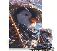 Rompecabezas Pingüino Samurai de 1000 Piezas para Adolescentes, Juguete de lógica, diversión y Entretenimiento, Corte Suave, (38x52cm)