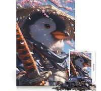 Rompecabezas Pingüino Samurái para Adolescentes, 1000 Piezas, Mejora la Memoria, Relajante, Divertido, Corte Premium, Regalo Elegante (38x26cm)