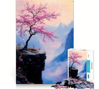 Rompecabezas Pink Blossom Cliffside de 1000 Piezas para Adultos, Juguete de lógica y Entretenimiento, Bordes Lisos, Regalo de Temporada (38x52cm)