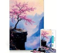 Rompecabezas Pink Blossom Cliffside para Adolescentes, 1000 Piezas, Wise Think Toy, Gentle Leisure, Tight Cut, Santa Wish List (38x26cm)