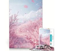 Rompecabezas Pink Blossom Path de 1000 Piezas para Adultos Regalo Ideal para desarrollar la lógica Juguete para Disfrutar de un Corte preciso y un diseño Elegante (38x52cm)