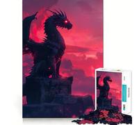 Rompecabezas Pink Dragon Sunset de 1000 Piezas para Adolescentes Que Mejora la Memoria, fácil de Usar, para el Ocio, con Corte Firme, para decoración de Pared (38x26cm)