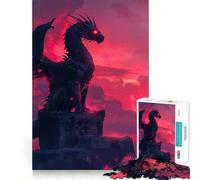 Rompecabezas Pink Dragon Sunset para Adolescentes, 1000 Piezas, Wise Think Toy, diversión y Entretenimiento, decoración de Pared con Bordes definidos (50x75cm)