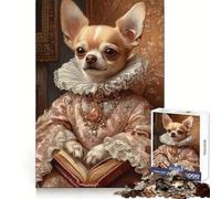 Rompecabezas Pink Elegance Chihuahua de 1000 Piezas para Adultos, Juguete cognitivo, Divertido, para armar Juntos, Pieza de colección de Arte (38x26cm)