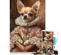 Rompecabezas Pink Elegance Chihuahua de 1000 Piezas para Adultos, Juguete cognitivo, Divertido, para armar Juntos, Pieza de colección de Arte (38x26cm)